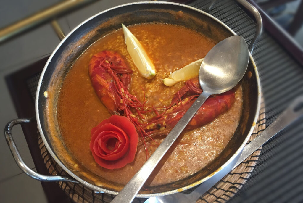 Arroz meloso with king shrimps "carabineros", Cúrate Trips